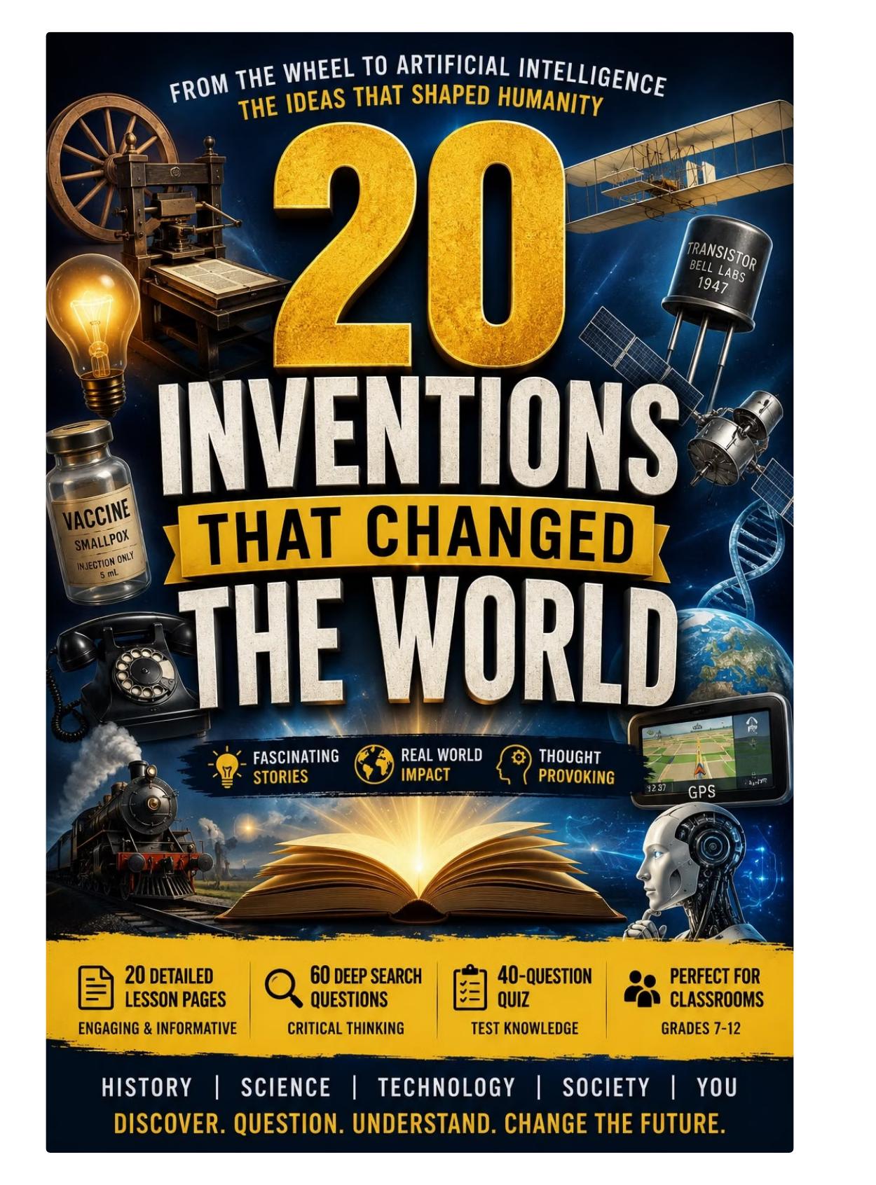 20 Famous Inventions — Reading Comprehension, History, Science & Technology cover