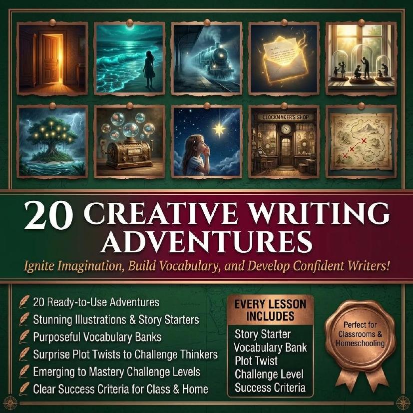 20 Creative Writing Adventures — Story Starters & Narrative Writing cover