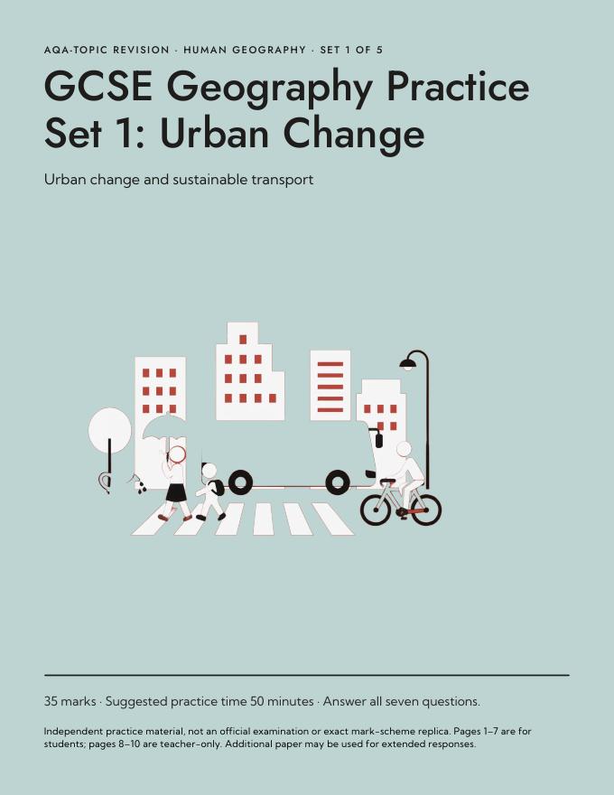 GCSE Geography Practice Set 1 Urban Change cover